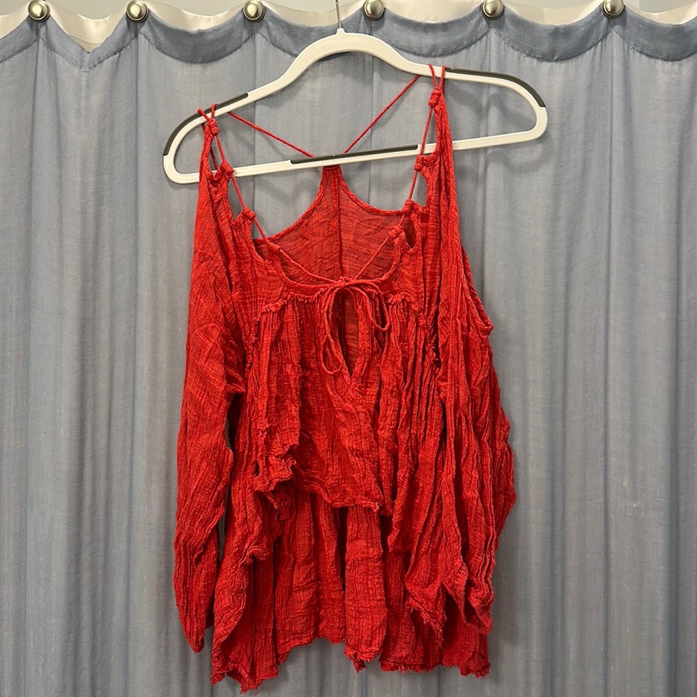 Flowy beach linen top